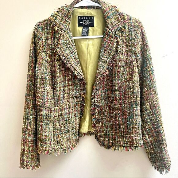 B Moss multicolored blazer with crystal buttons Sz 2 - Picture 1 of 7